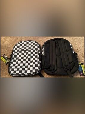 Kids Checkerboard Backpack - Black & White